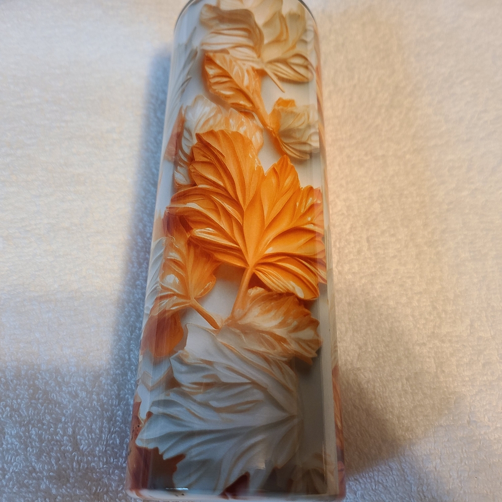 Orange and Cream Leaf Vase
